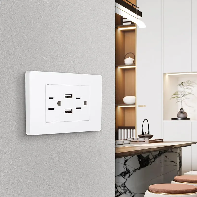 Double Plug Socket With Usb